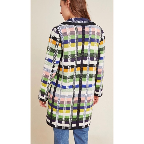 Anthropologie Shanley Plaid Sweater Coat New L - Picture 11 of 14